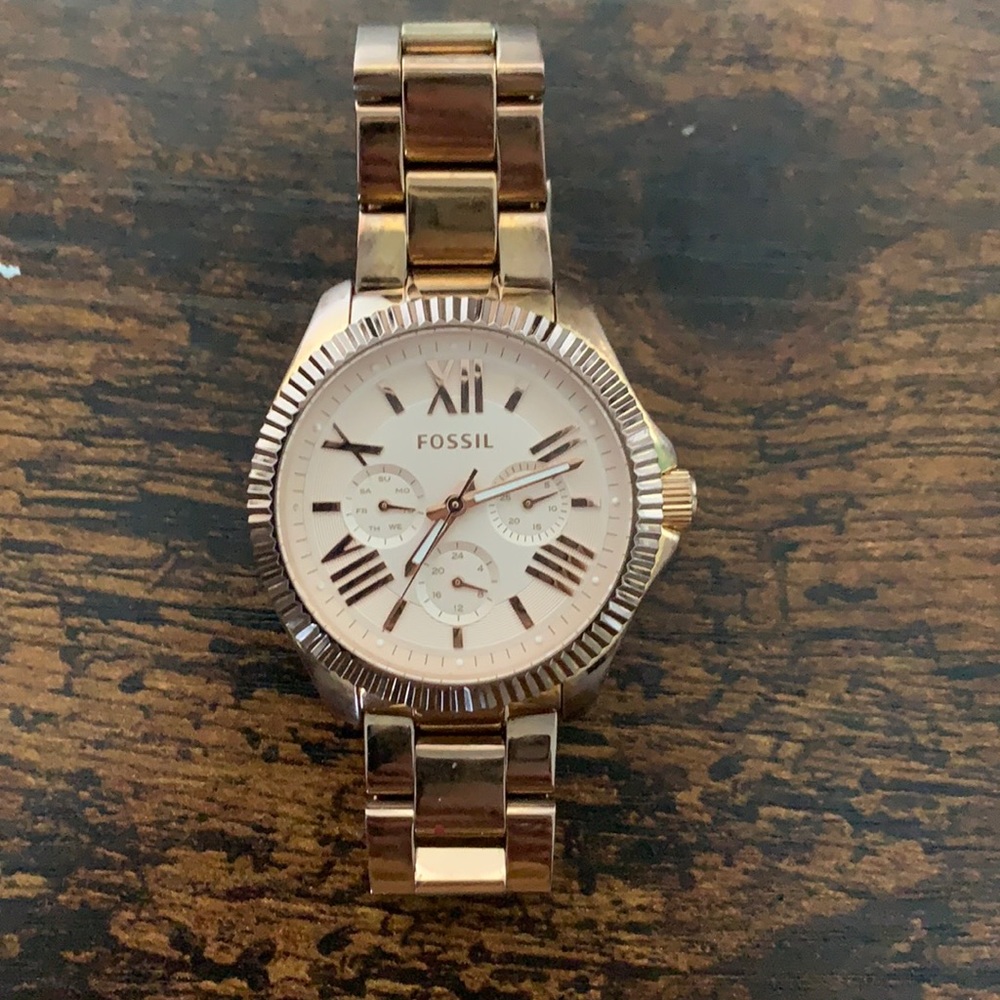 Gold Fossil Watch